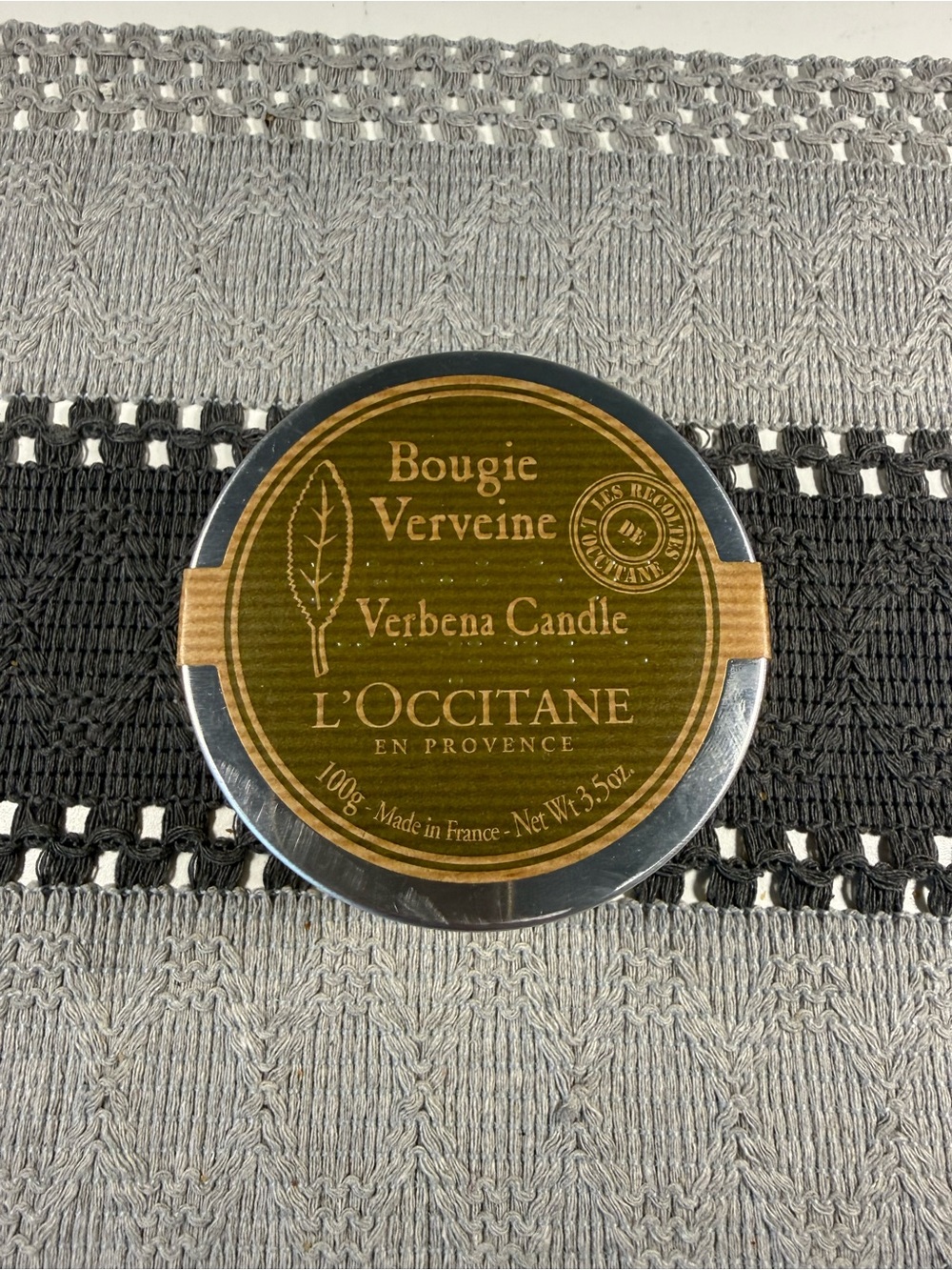L’Occitane Verbena Candle 3.5 oz Sealed Glass Holder Citrus Scent Vintage 2019